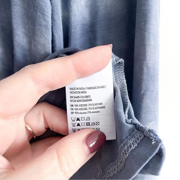 AEO Soft & Sexy Bell Sleeve Blue Tie Dye Top Women's S Cross Front V Neck - Picture 5 of 10